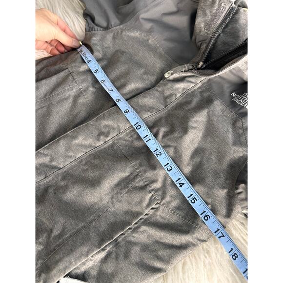 The North Face Boys Hooded Dryvent Two Tone Parka Rain Jacket Black Gray Size XS - Picture 11 of 12